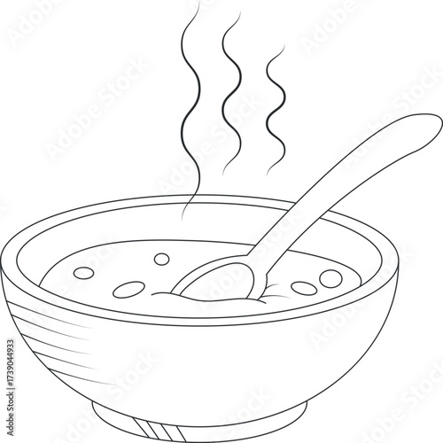 vector illustration of a bowl of soup