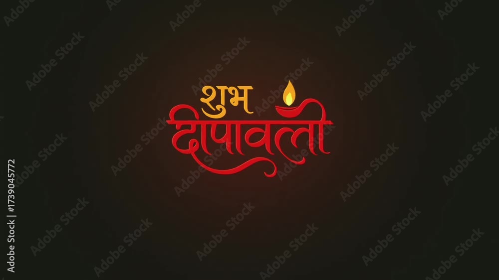 shubh diwali typography animation in Hindi