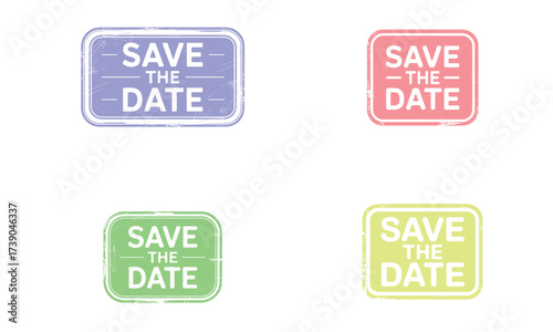 Save the date wedding event invitation stamp vector illustration
