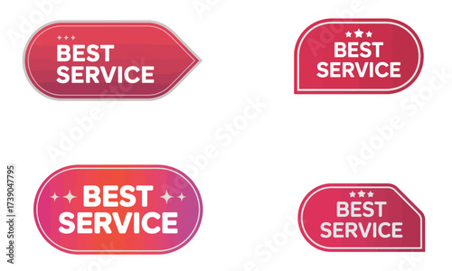 Vector best service badges and quality guarantee labels for business promotion

