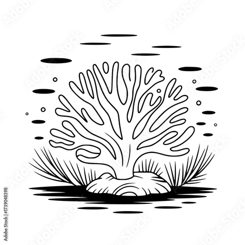 Vector art of wood plank texture with black outline