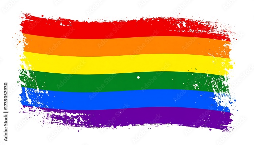 Obraz premium Pride flag with paintbrush texture