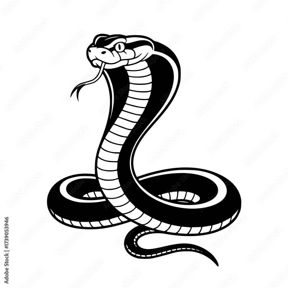 Fototapeta premium Vector art of cobra snake