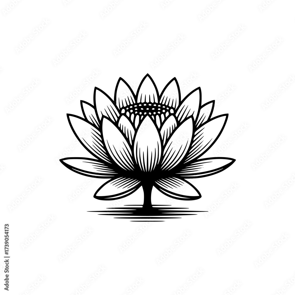 Fototapeta premium Vector art of lotus flower