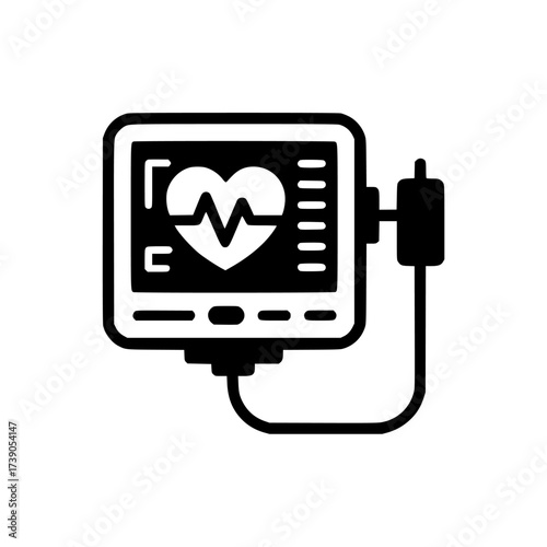 Vector art of medical heart monitor