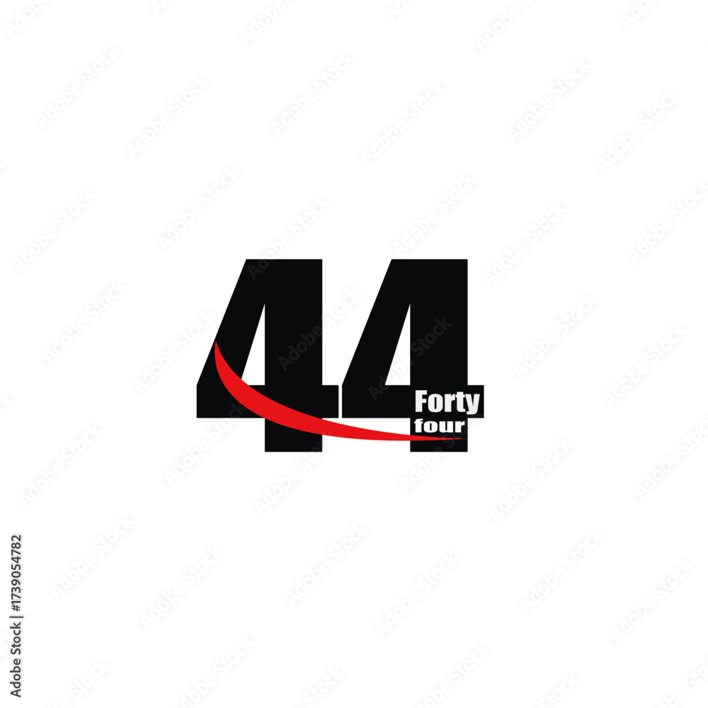 Obraz premium 44, Text, year, Word, Sign, Letter, Symbol, Vector, Design