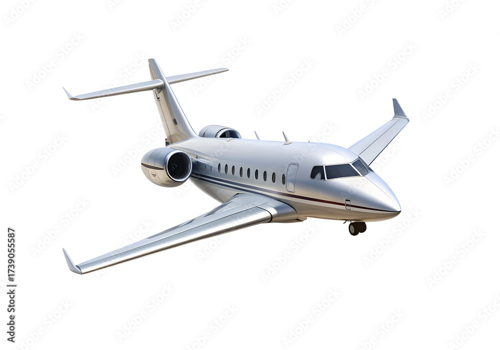 Obraz premium Modern business jet airplane isolated on transparent background