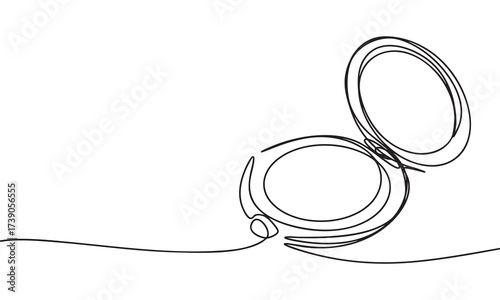 Open Compact Powder - Single Line Art