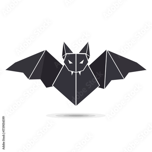 Geometric bat design for Halloween decorations, spooky invitations or themed party, adding a touch of minimalist fright to all your projects