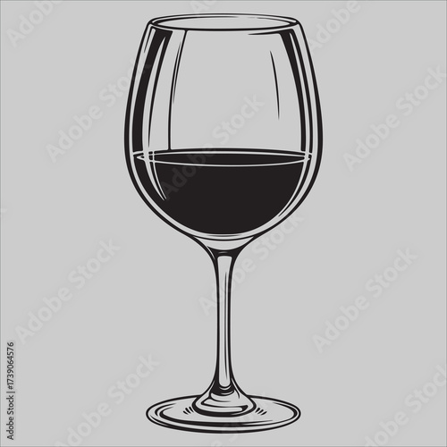 wine glass icon silhouette vector illustration