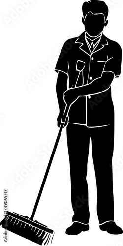 job, labor, silhouette, broom, cleaner, cleaning, hat, hygiene, man, sweeping, tool, street, traditional, barefoot beach, manual labor, men at work, street cleaner