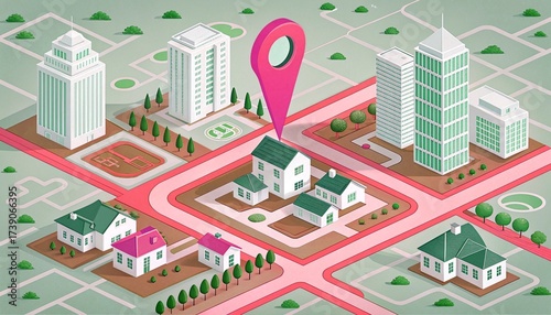 city map with pointer