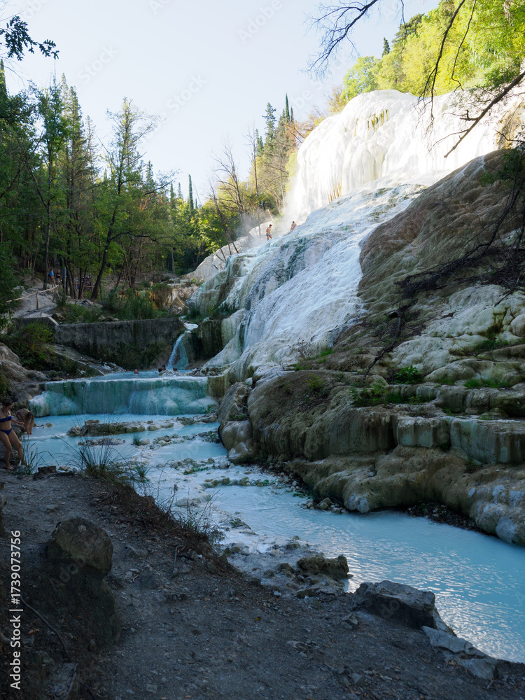 Fototapeta premium Hot springs at Bagni San Filippo, town in the province of Siena, Italy
