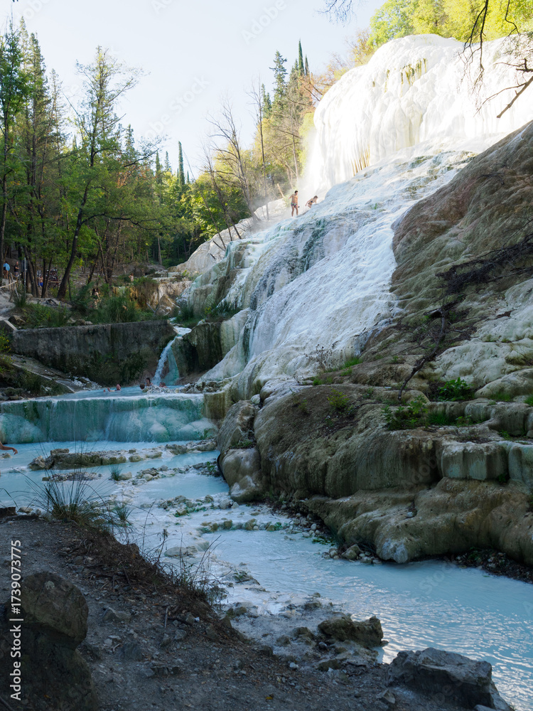 Fototapeta premium Hot springs at Bagni San Filippo, town in the province of Siena, Italy