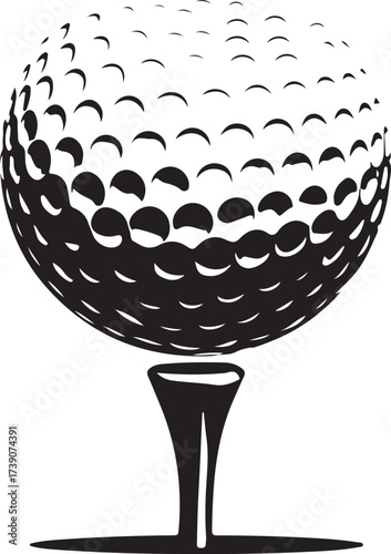 Dynamic golf illustration featuring a golfer in action with vibrant colors and clean lines perfect for sports and leisure themes