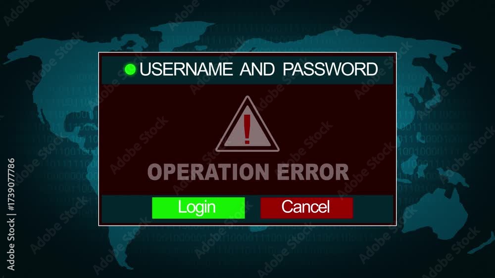 Operation Error Warning notification System Security Alert error ...