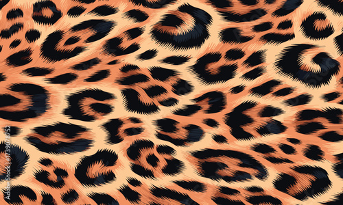 Seamless Animal Wildlife Skin Pattern. Leopard Fur Camouflage Background. Leopard Skin Texture Pattern Vector, bold print for digital and print use.