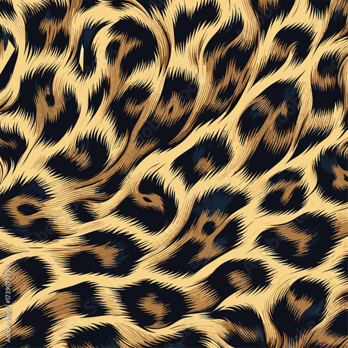 Leopard Fur Camouflage Background. Seamless Animal Wildlife Skin Pattern. Leopard Skin Texture Pattern Vector, bold motif for digital and print use.