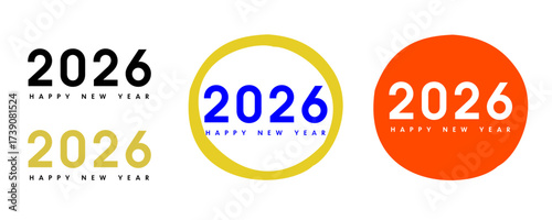 2026_HAPPY NEW YEAR_輪っか,円,縁_横レイアウトセット｜2026_HAPPY NEW YEAR_Ring,Circle,Enclosure_Horizontal Layout Set