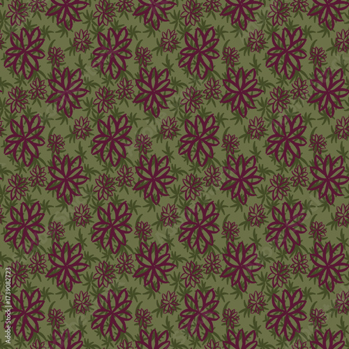seamless pattern with flowers vintage decor
