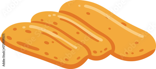 Close-up shot of three golden-brown, oblong-shaped, fried food items, possibly breaded or battered.