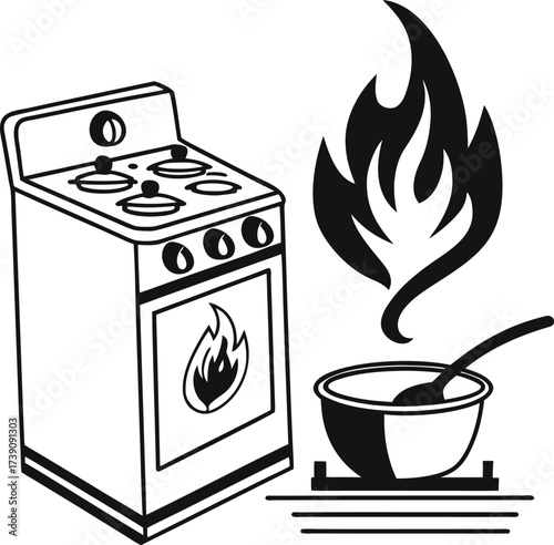 gas stove vector
