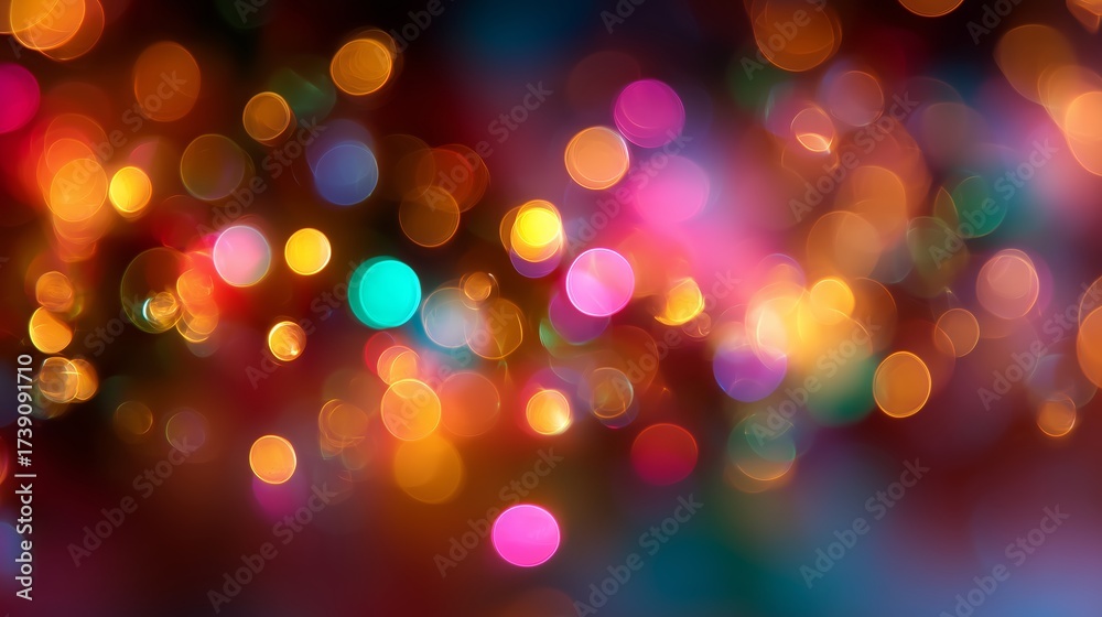 Fototapeta premium Colorful lights create a vibrant and festive atmosphere during a celebration at night