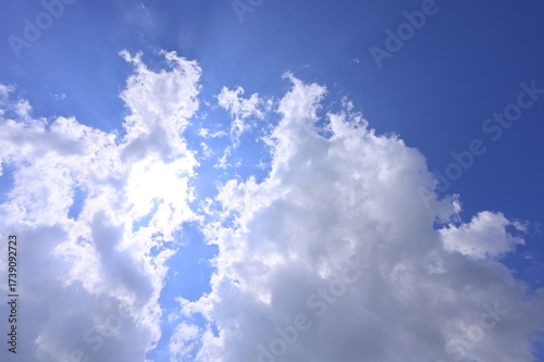 Clouds floating in the blue sky