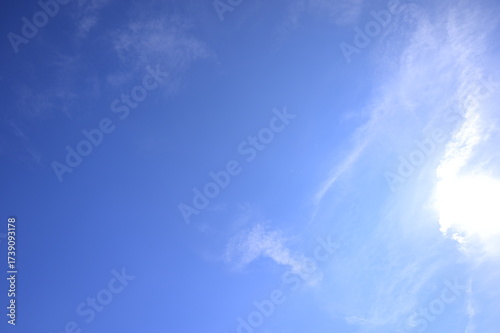 Clouds floating in the blue sky
