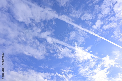 Sky with contrails