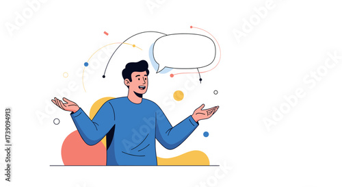 A man expresses his thoughts and ideas in a creative and engaging manner.