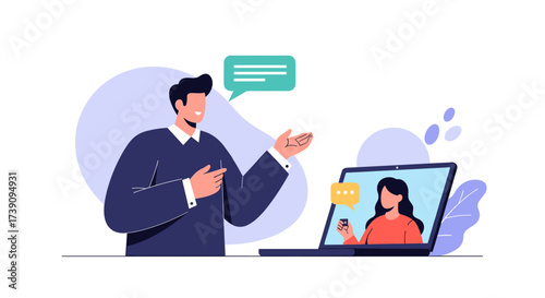 Online video call communication between two colleagues discussing a project.