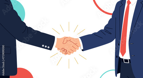 A handshake between two business professionals symbolizing a successful partnership and agreement.