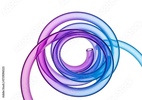 Abstract spiral tube isolated on white background