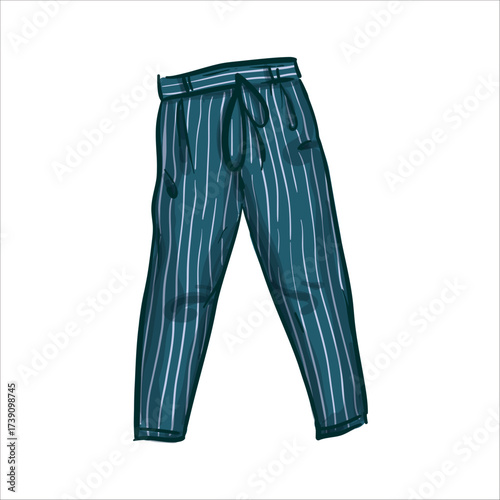 Trouser Hand Drawing Vector Illustration