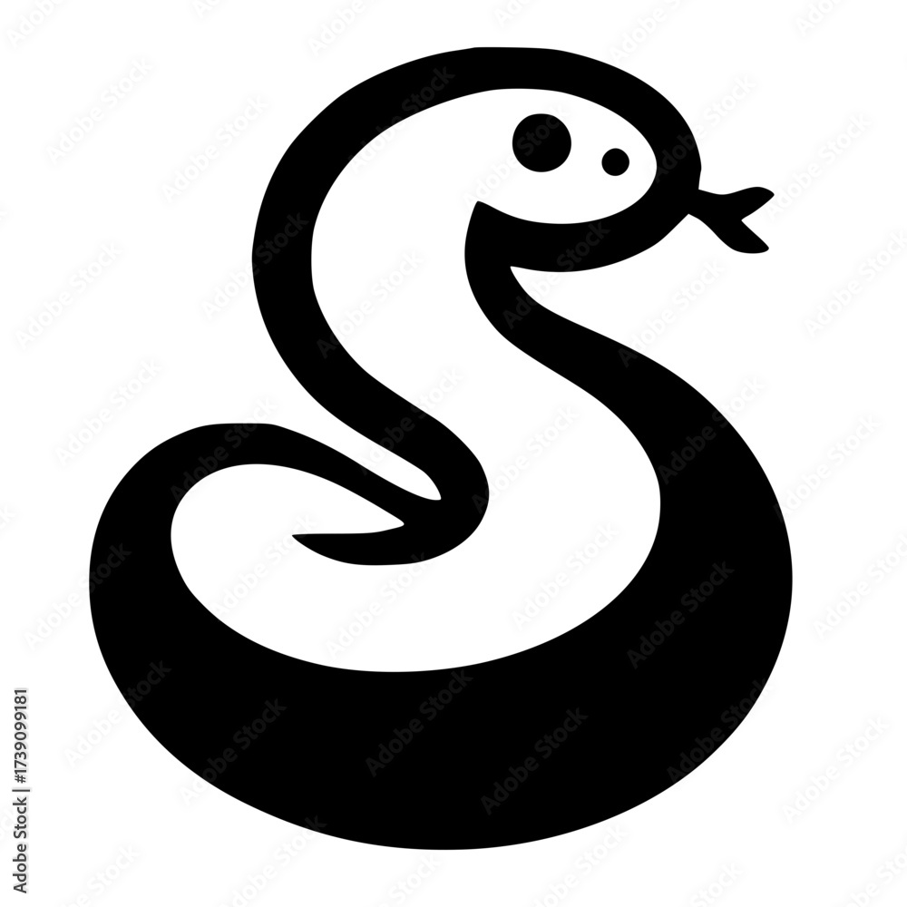 Naklejka premium Mini snake silhouette