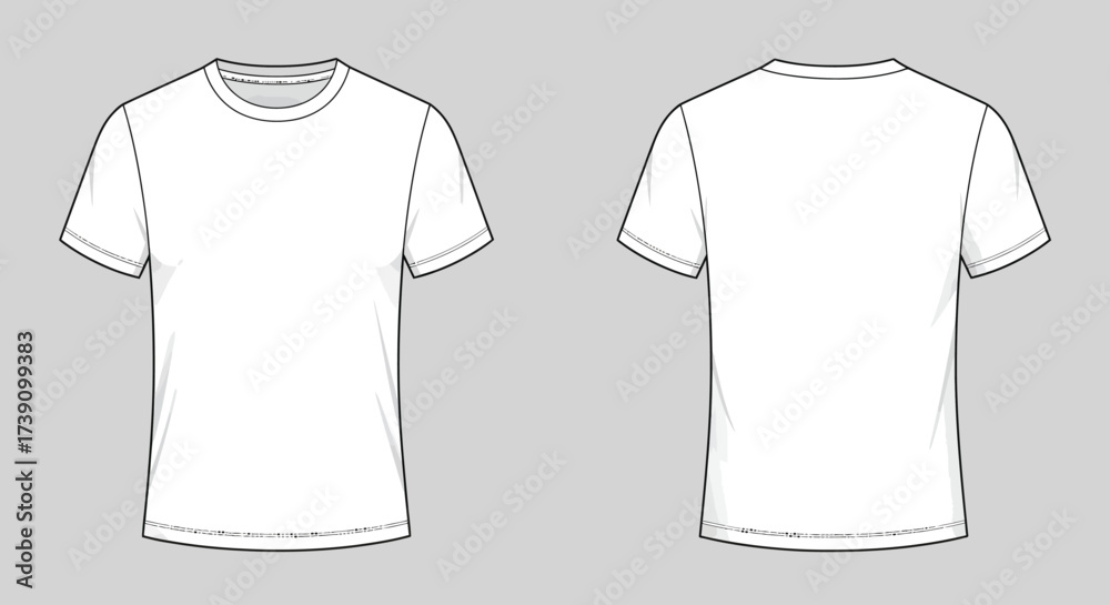 Fototapeta premium Blank white t-shirt template. Front and back view