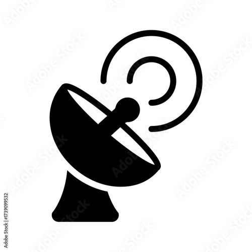 Vector solid black icon for Satellite