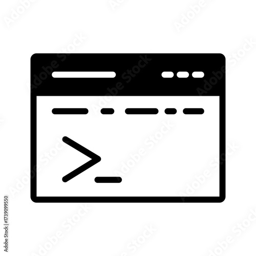 Vector solid black icon for Terminal