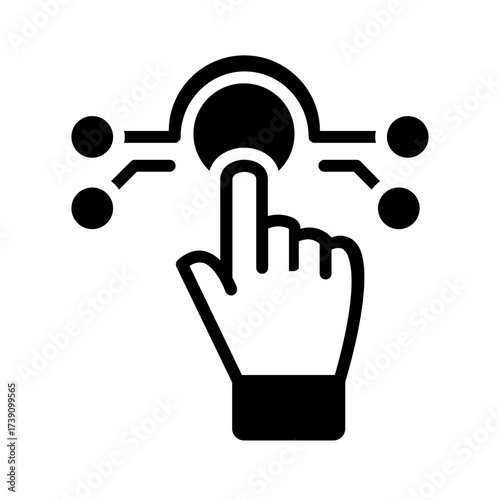 Vector solid black icon for Touchscreen hand