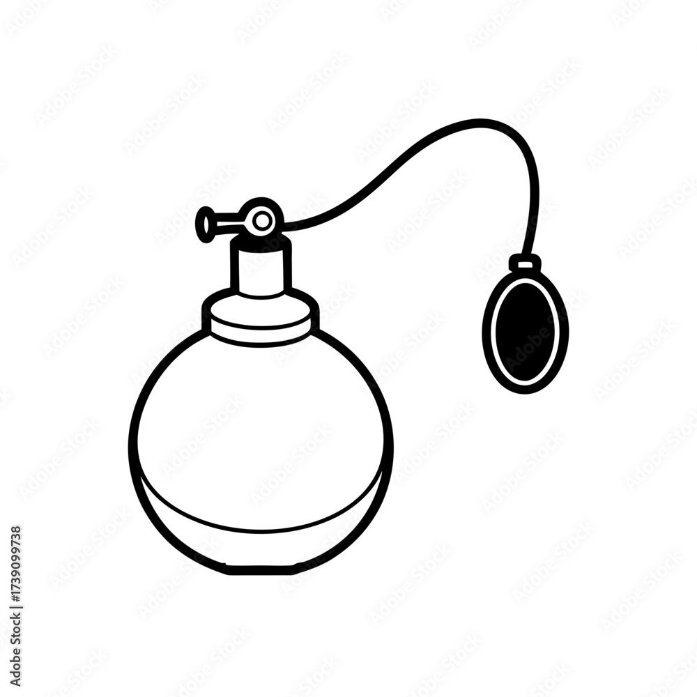 Obraz premium Illustration of a vintage perfume bottle on transparent background silhouette
