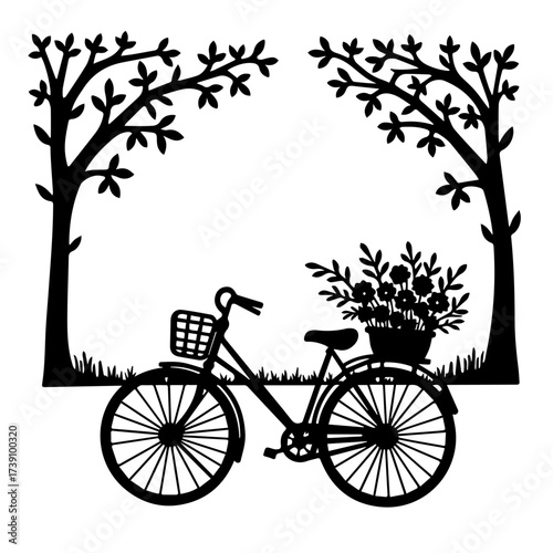 vintage bicycle vector illustration, bicycle, bike, sport, silhouette, illustration, cycling, vector, cycle, wheel, ride, cyclist, biker, race, black, woman, pedal, cartoon, people, mountain, bicyclin