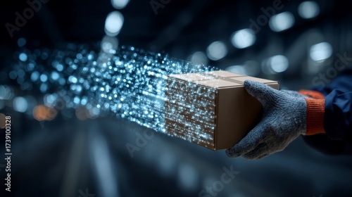 Conceptual digital delivery showcasing fast logistics and modern supply chain solutions in business