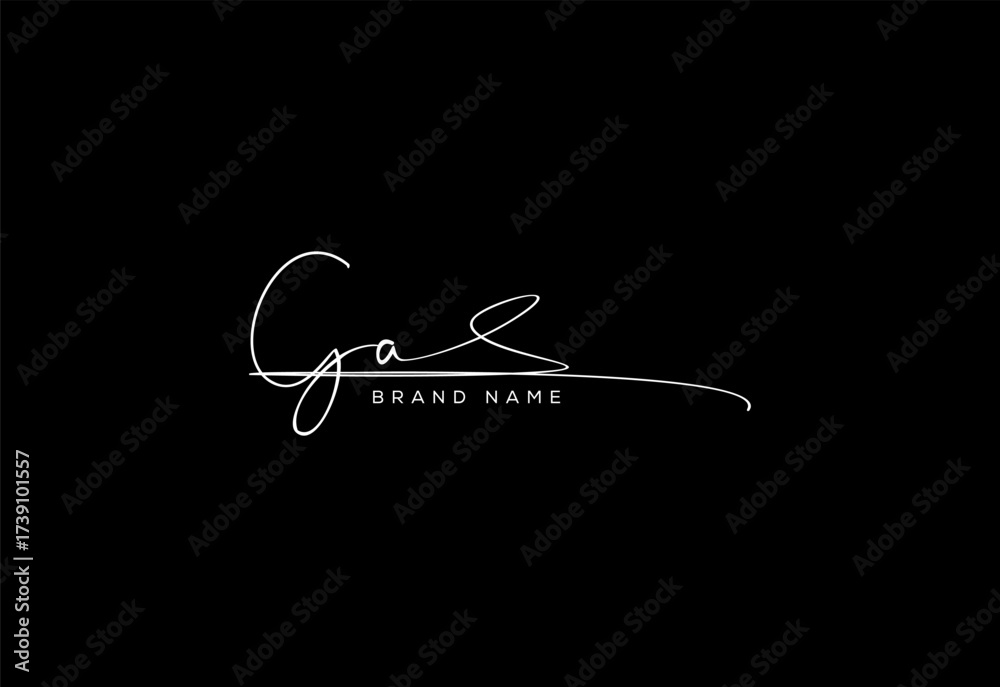 Fototapeta premium GA letter beauty cursive handwriting logo.