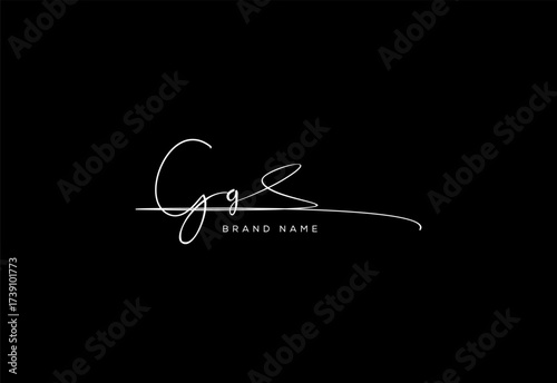 GG letter beauty cursive handwriting logo.