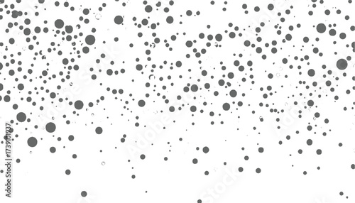 Gray circles scattered on white background dots random