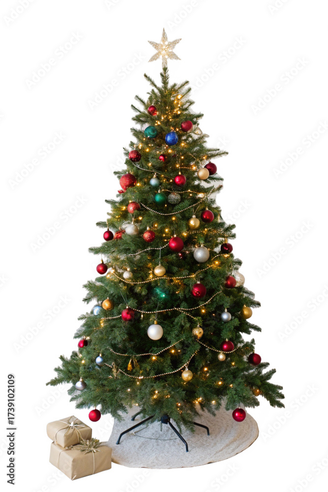 Fototapeta premium decorated christmas tree