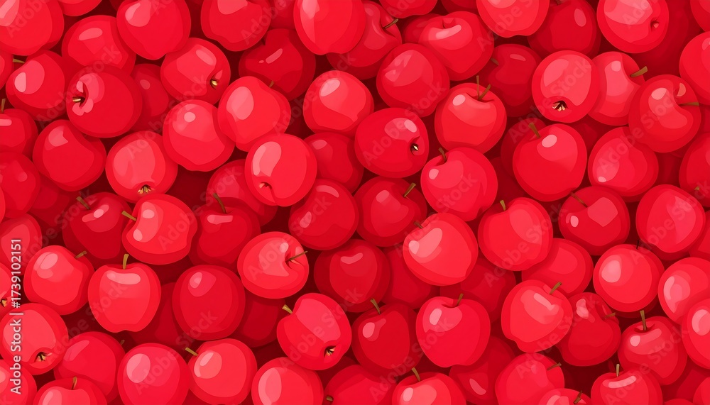 Red apples tightly packed