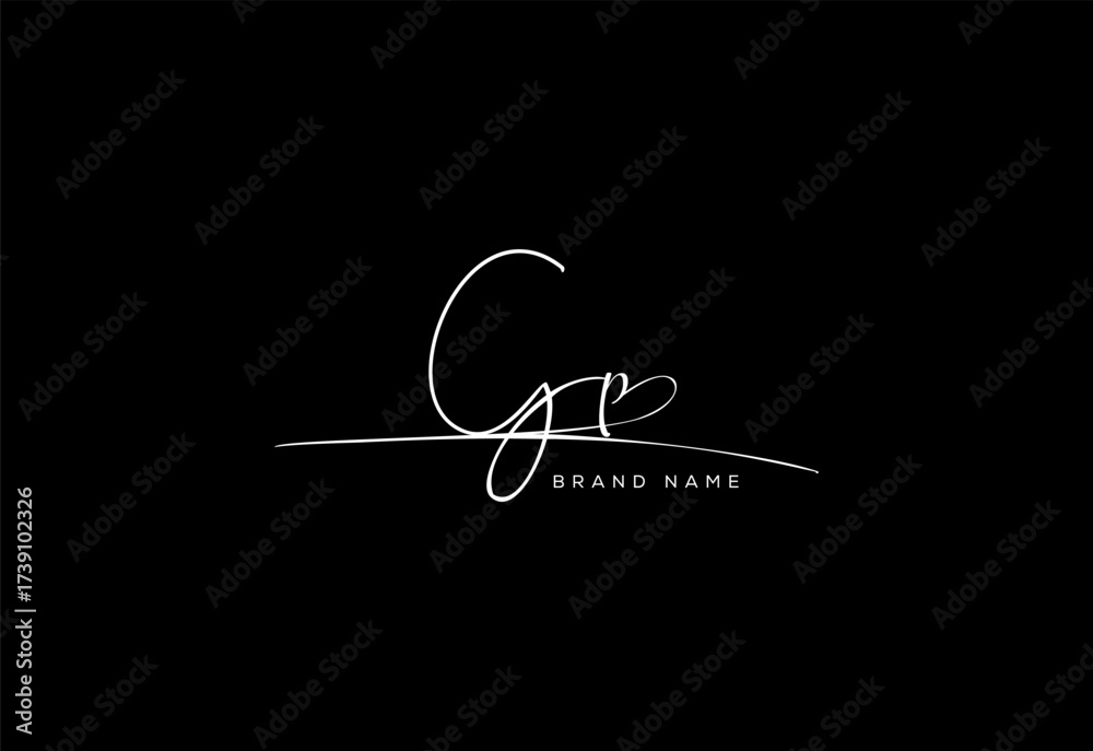 Fototapeta premium GP letter beauty cursive handwriting logo.