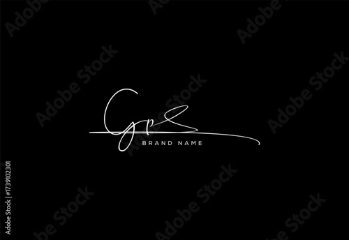 GP letter beauty cursive handwriting logo.